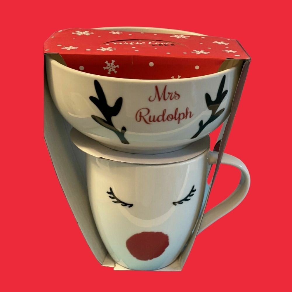 NEW! 🎄Mrs. Rudolph Mug and Bowl Breakfast Set🎄 - Picture 5 of 11